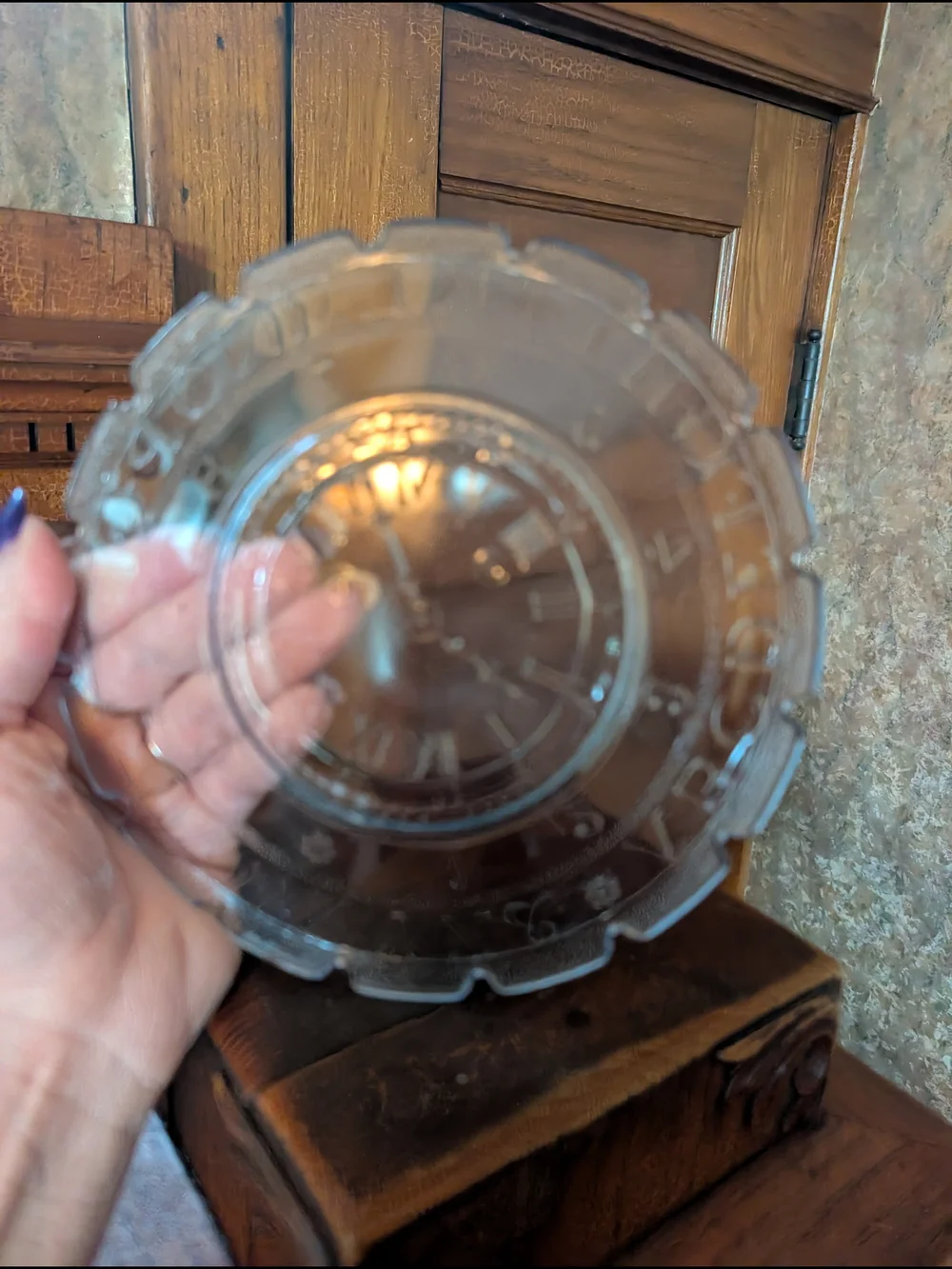 EAPG Pressed Glass Number and Alphabet Clock Childs Plate Children Antique